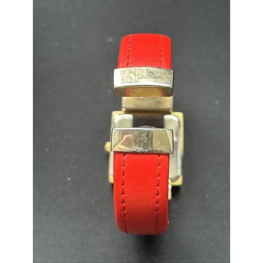 Christmas Santa Claus Gold Tone Women’s Cuff Watch